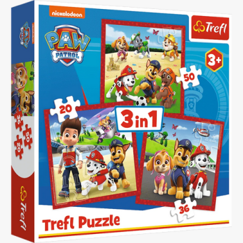 Puzzle 3w1 Psi Patrol Wesołe pieski Paw Patrol 34867